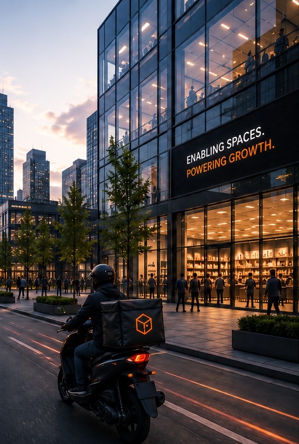 Urban retail district with last-mile delivery and active storefronts